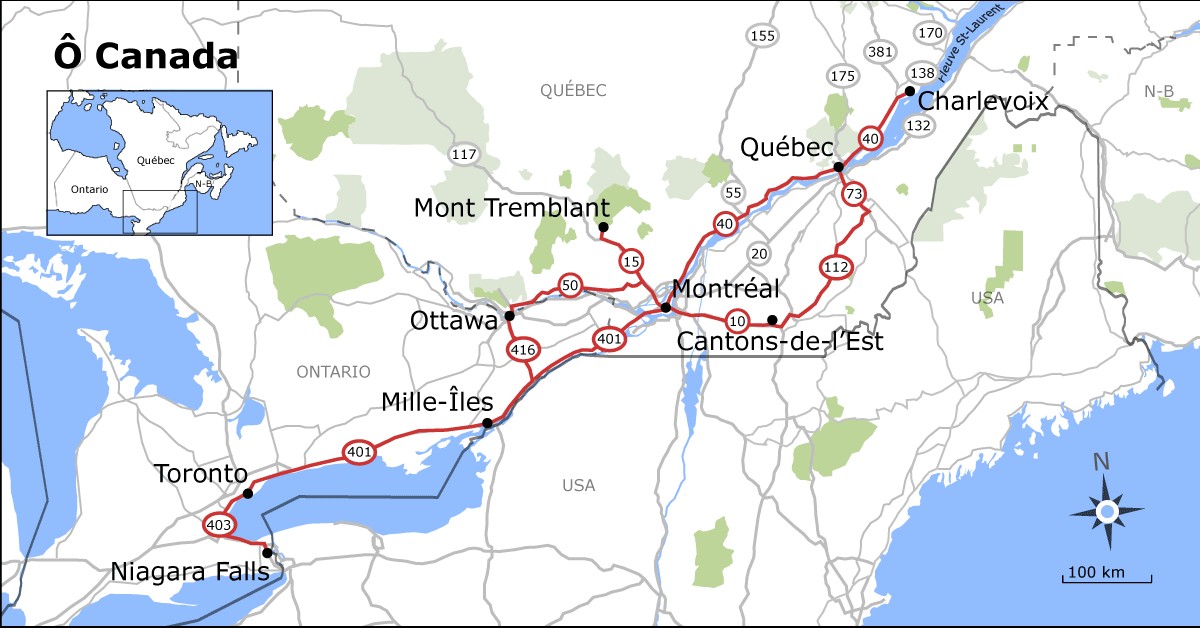 Séjour au Québec circuit de 8 , 15 et 21 jours