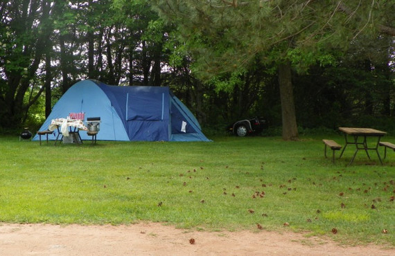 Tent on the campsite Tent on the campsite