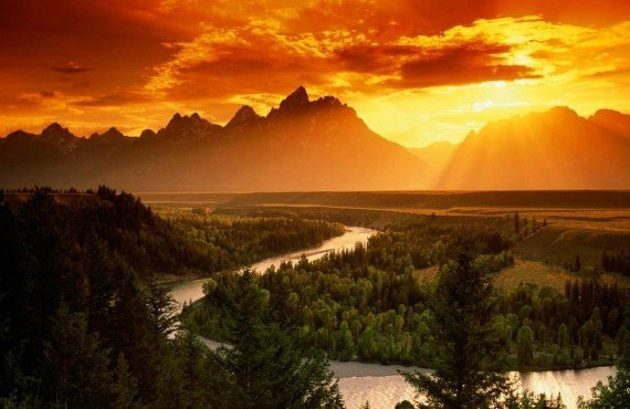 Rivière panoramique au large de Jackson Hole Rivière panoramique au large de Jackson Hole