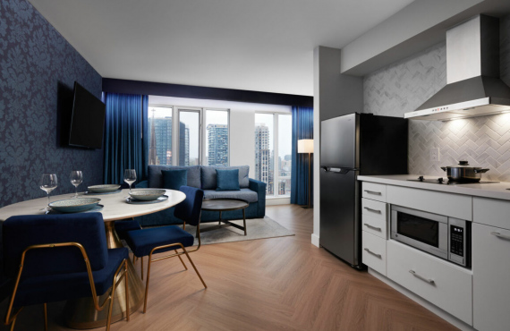 Suite with living room and kitchenette