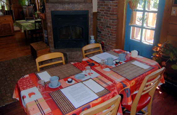 Dining room and fireplace Dining room and fireplace