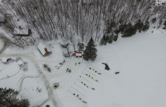 Départ traîneau à chiens Départ traîneau à chiens
