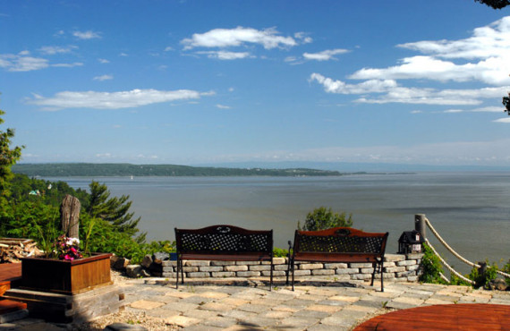 Terrace and view of the St. Lawrence River Terrace and view of the St. Lawrence River