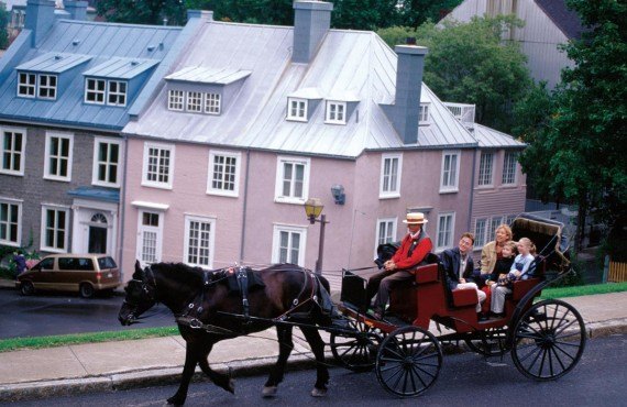 Horse-drawn carriage ride in Old Quebec