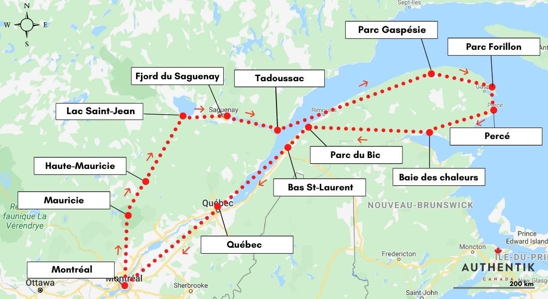 quebec road trip itinerary