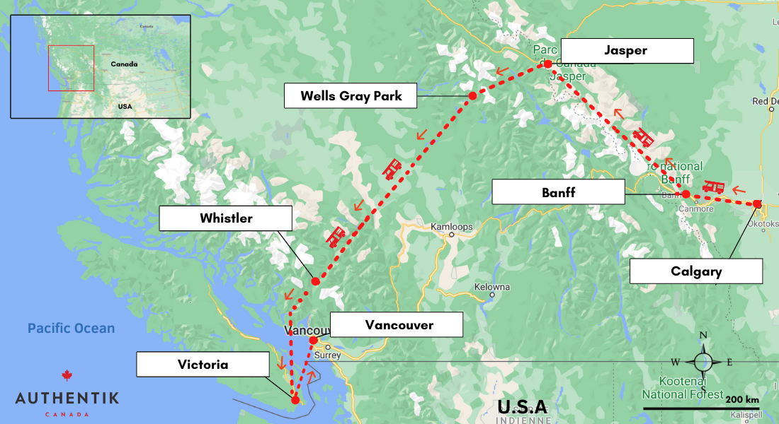 western canada road trip map