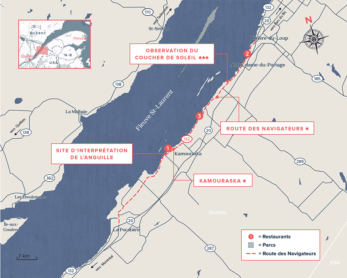 Carte de la région du Bas-St-Laurent Carte routière du Bas-St-Laurent