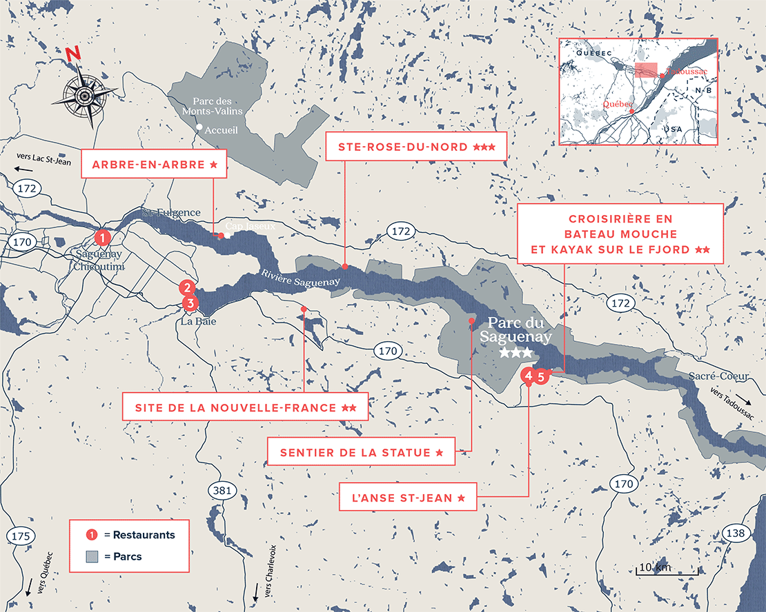 Carte touristique du Saguenay Carte du parc national du Saguenay