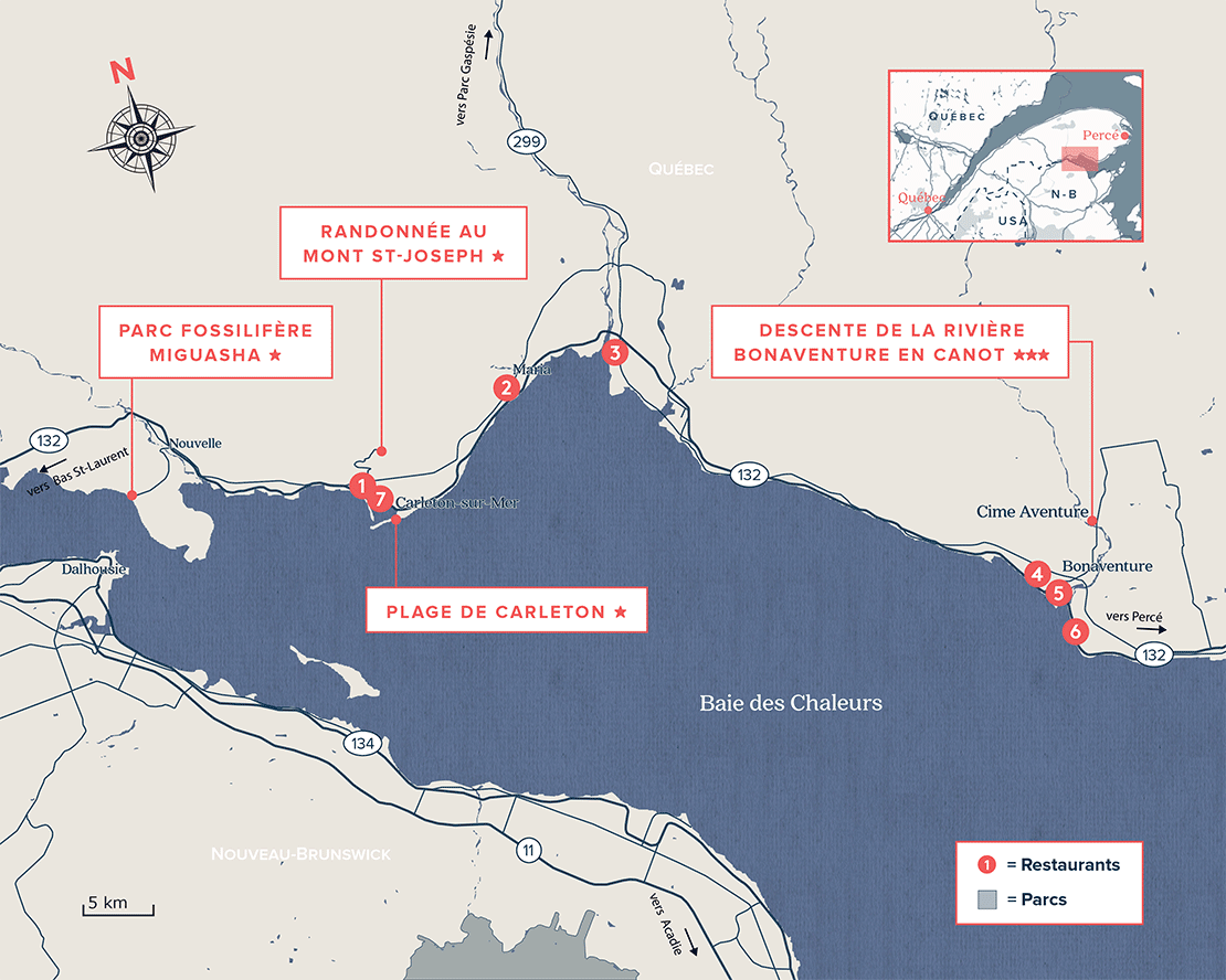 Carte Touristique Baie-des-Chaleurs Carte Routière Baie-des-Chaleurs