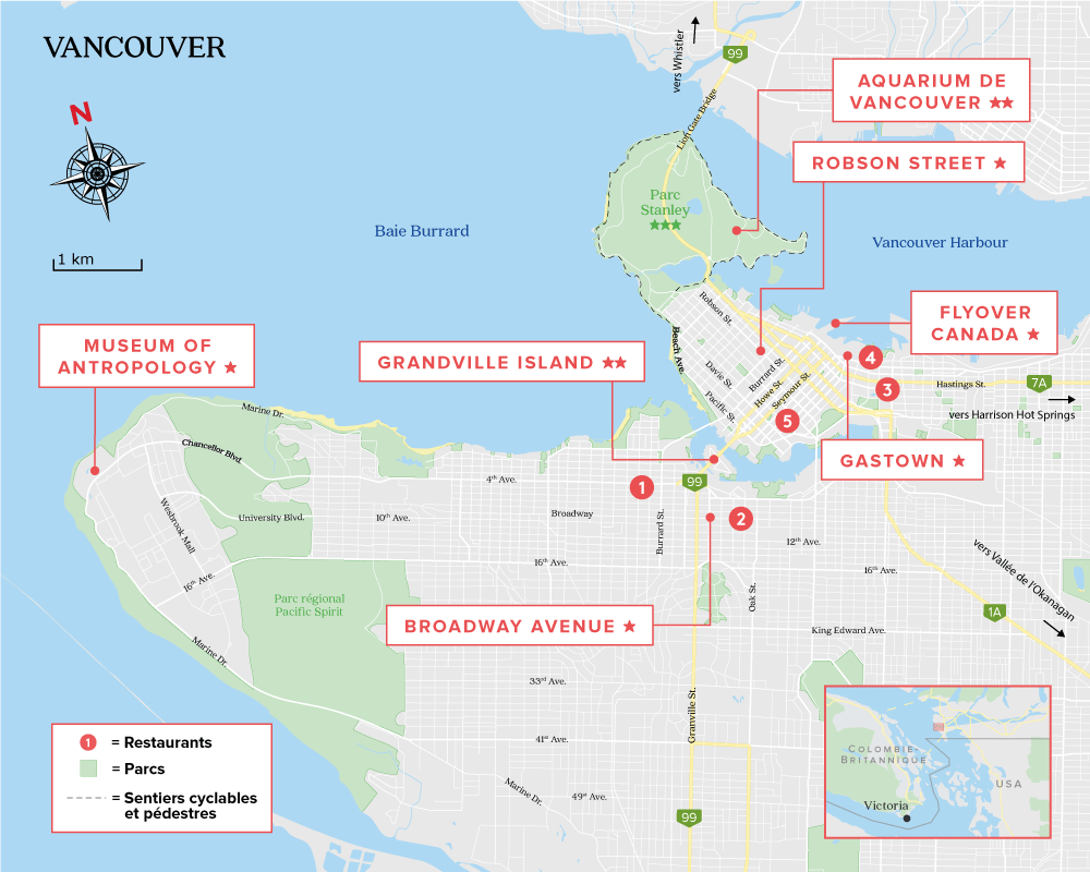 Vancouver Carte Tourisme Carte de Vancouver Canada