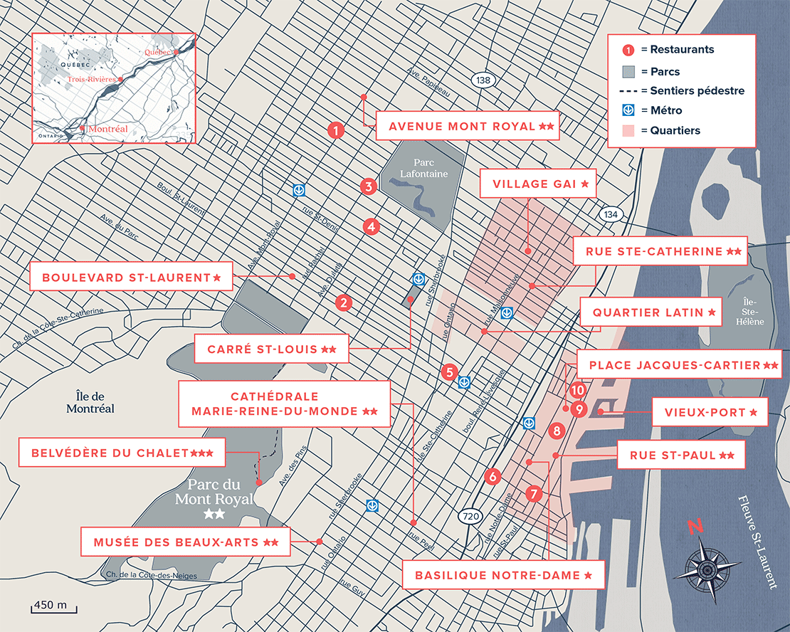 Carte touristique de Montréal Carte des métros de Montréal