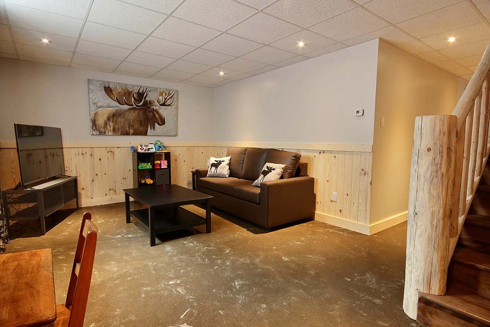 Salon Sous-sol Chalet Draveur