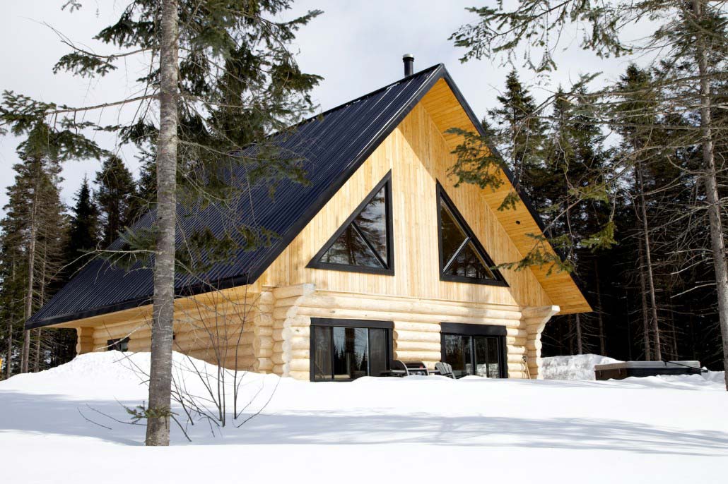 Chalet en bois rond Inukshuk
