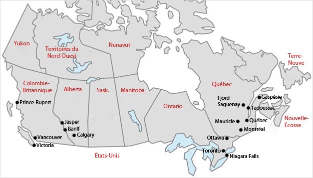 carte du canada