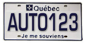 Plaque d'immatriculation du Québec