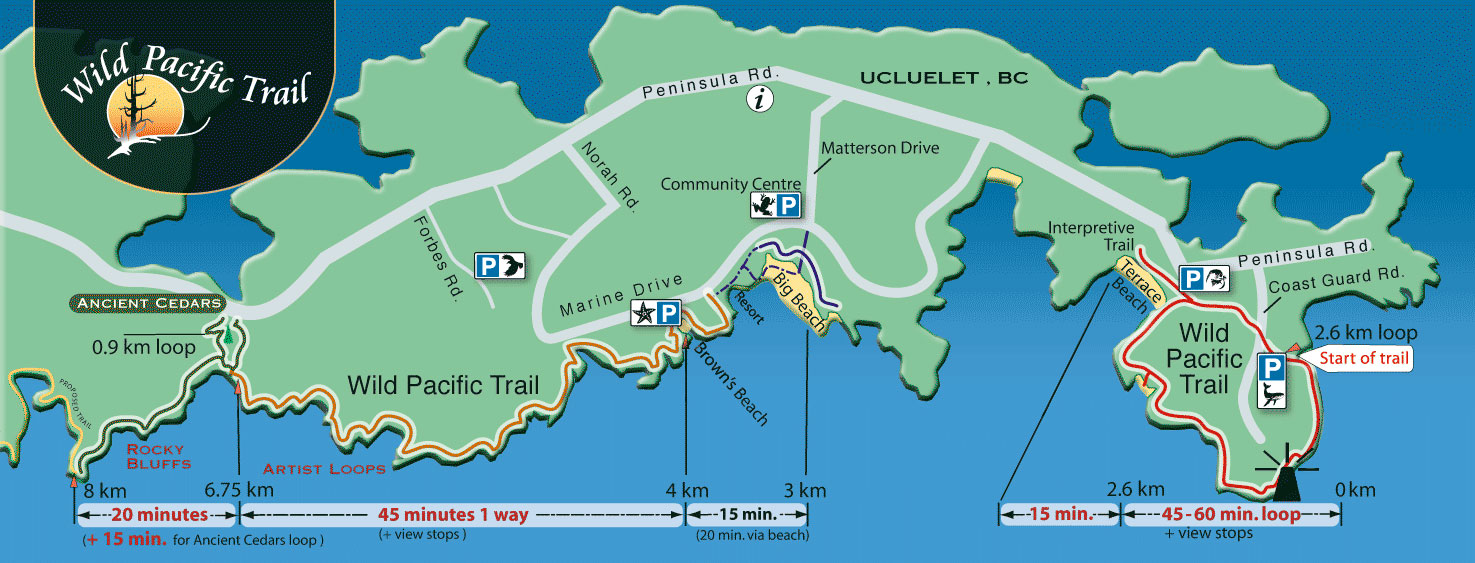 Wild Pacific Trail map Pacific rim hiking trails map